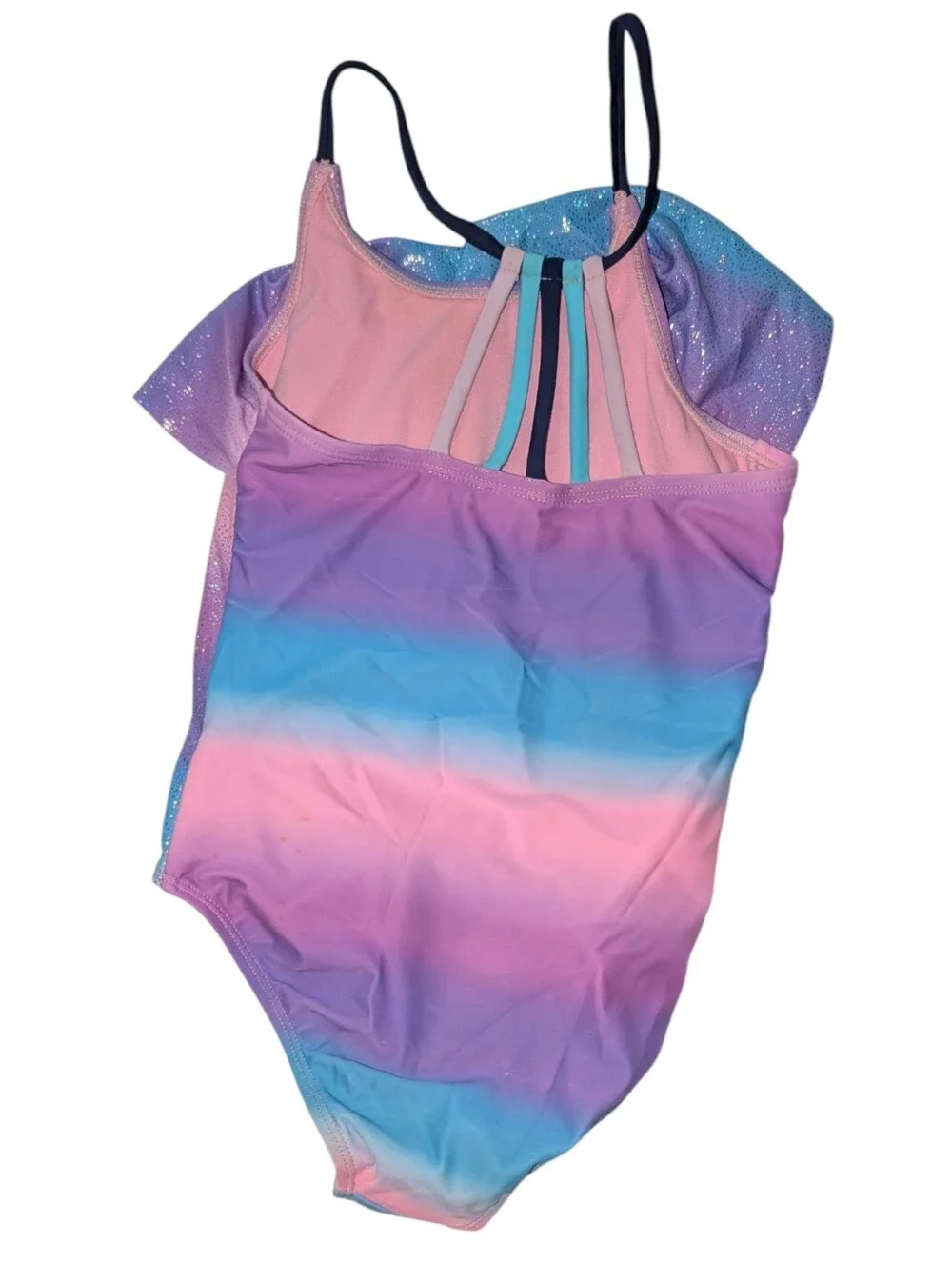 Limited‎ Too Glitter Ombre One Piece Swimsuit Girls 6X Pastel Mermaid Swim Y2K